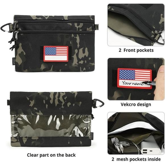 Tactical Carry On Zipper Pouch, Toiletry Bag Packing Sack Cosmetic Kit Makeup - Picture 3 of 12